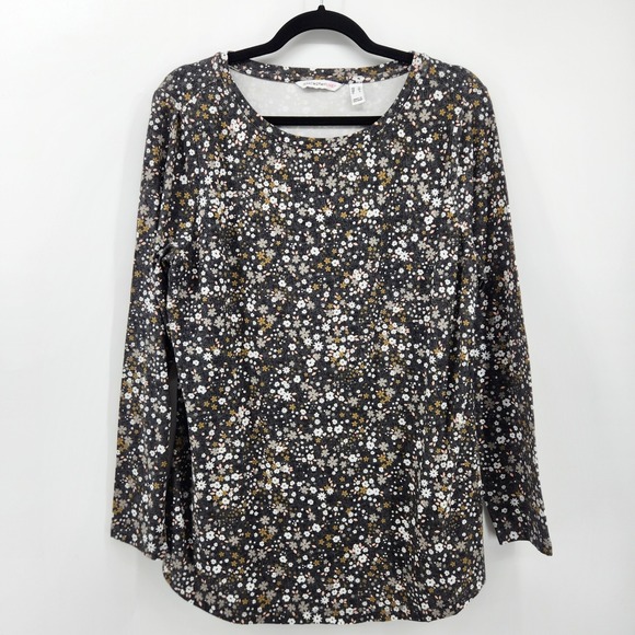 Isaac Mizrahi LIVE! Tops - Isaac Mizrahi Multicolor Floral Long Sleeve Casual T‎ Shirt Top Women's Medium